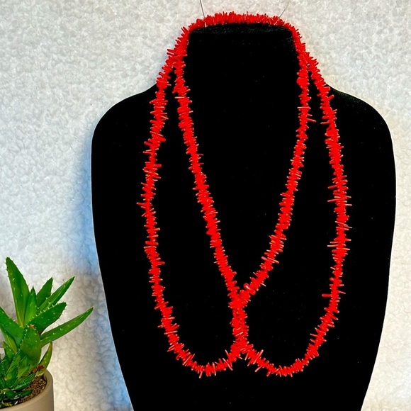61" VINTAGE CORAL BRANCH SKIN natural red authentic can wrap around three times - Picture 8 of 13